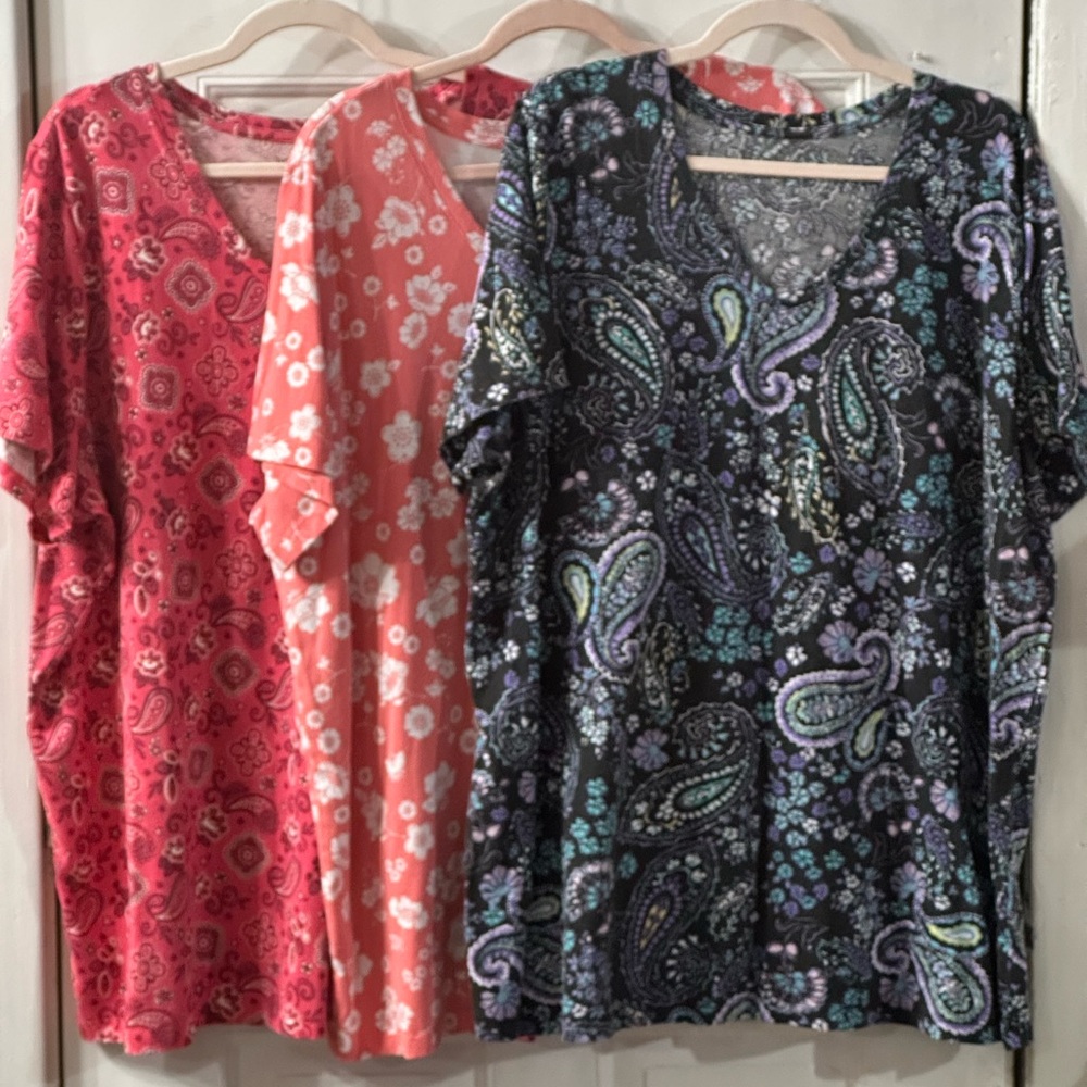3x Woman Within shirts lot size 26/28